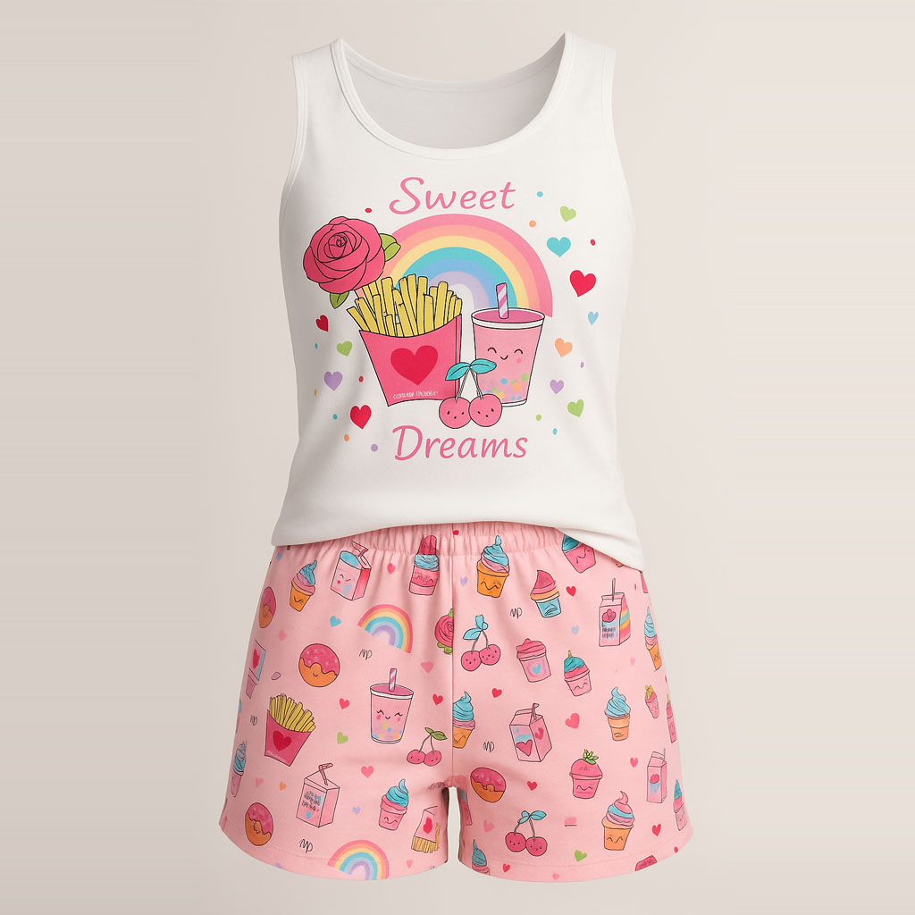 Pijama Mujer Modal Short Y Musculosa Verano Varios