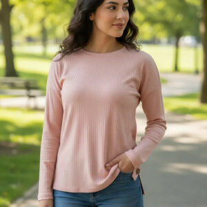 Remera Mujer Morley Manga Larga Con Botones Y Tajos Lateral Rosa 6